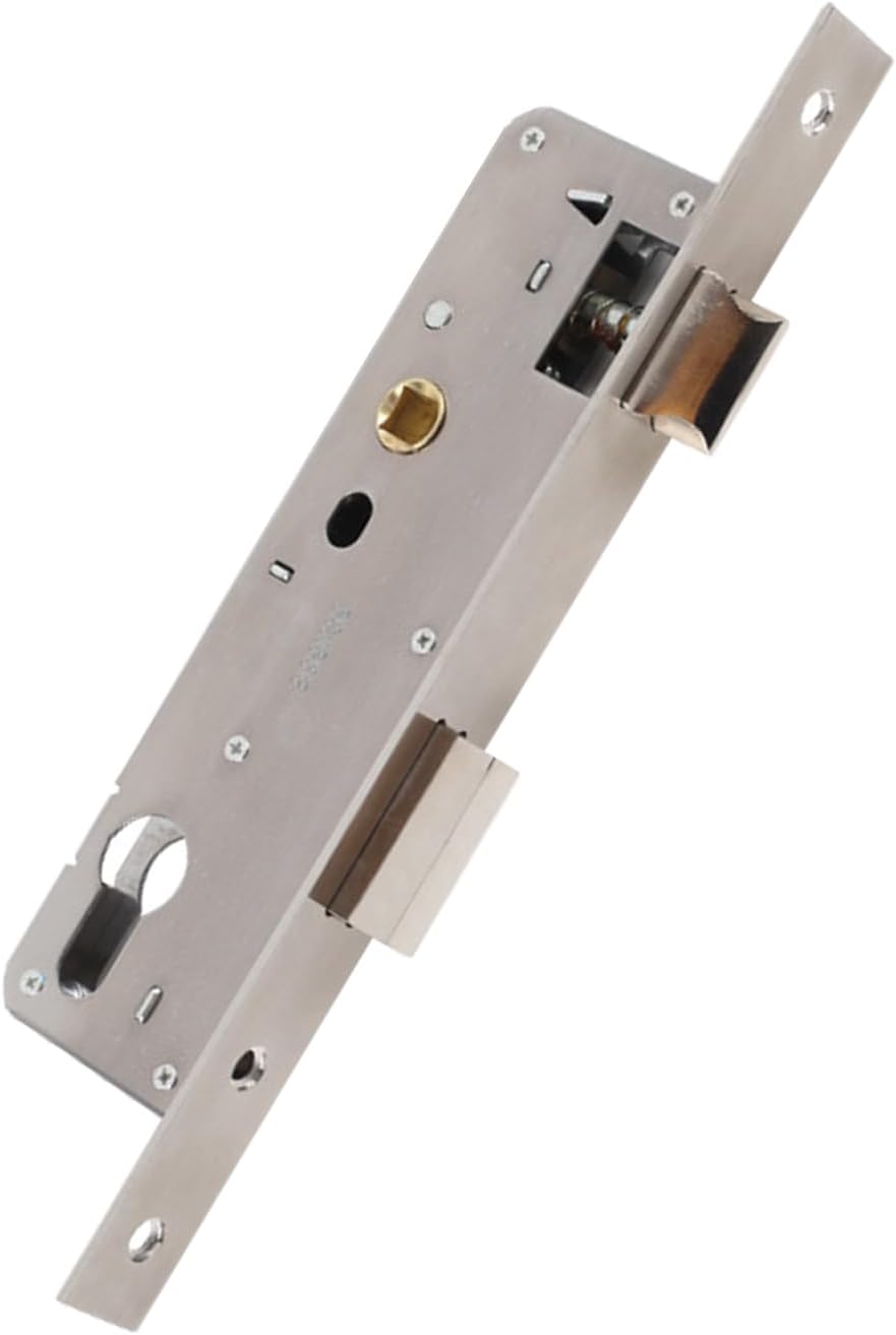 Stainless Steel mortice Door Lock, 85MM Center 20/25/30/35/40/45/50MM Backset Door Lock for Internal and External Doors, Satin Nickel Frame Mortice Deadlock for Home (35MM Backset)