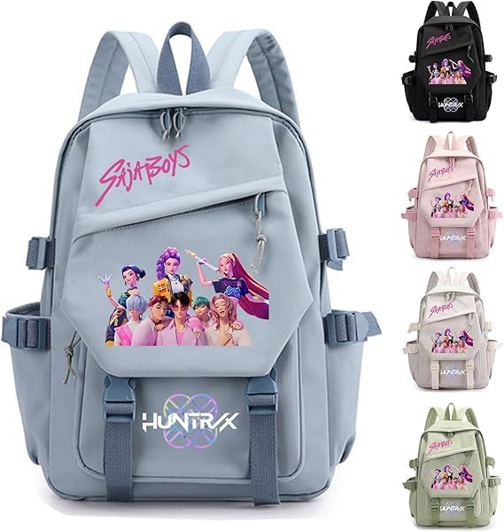 KPop Demon Hunters School Backpack, Cool Teen School Bag, Fashion Simple Casual Daypacks with Zipper, Lightweight and Stylish, Cool Rucksack for Schools Travel Vacation