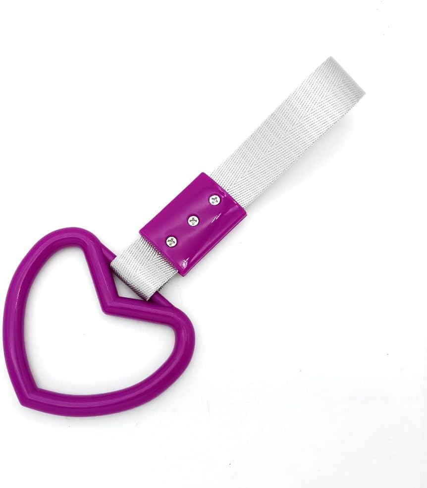 Multicolor Car Interior and Exterior Decorative Heart JDM Style Sakura Shattered Heart Pendant - Plastic Hanging Accessory (Heartshape Purple 1pcs)