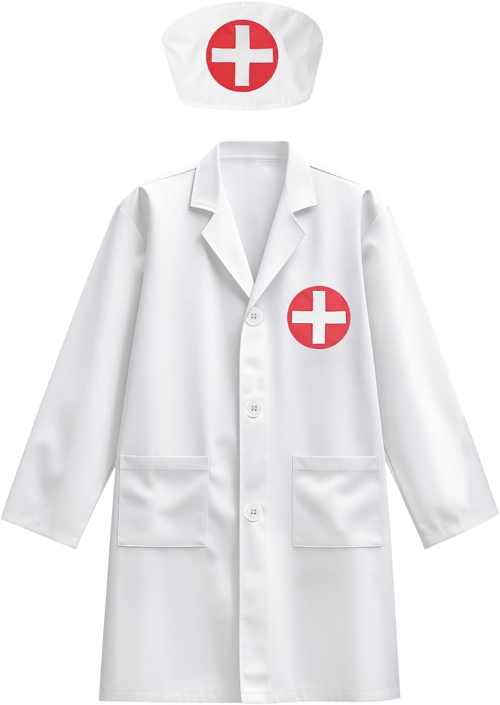 Kids Doctor Costume Set - Machine Washable Role Play Uniform for Boys & Girls | Career Pretend Play Outfit with Accessories | Cosplay Doctor Coat for Halloween Birthday Career Day Ages 3-8