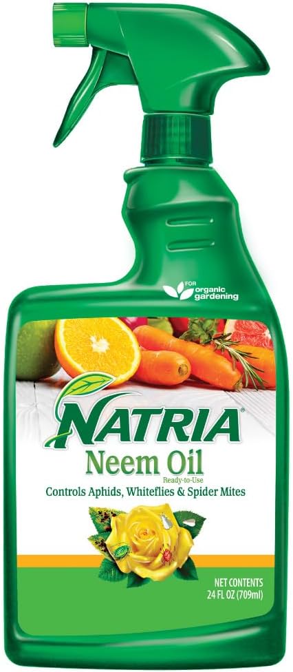 NATRIA Neem Oil Spray for Plants, Ready-to-Use, 24 Oz
