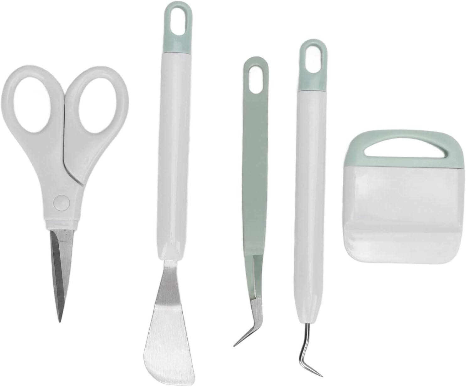Craft Weeding Set 5pcs, DIY Tools Kit with Precision Tweezers and Scraper, Stainless Steel Cutting Accessories for Scrapbooking and Cardstock Crafting Practical design