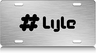 Lyle Male Name S.Steel Car SUV Truck License Plate Decorative Tag Chrome-D#l74