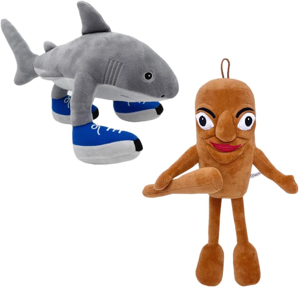 MAIPAI Italian Brainrot Plush Toy,Cute Tralalero Tralala Plush Stuffed Toy,Soft Tun Tung Tung Sahur Plush Dolls,Italian Brainrot Shark Plush Figure Plushies for Kids,Boys Girls and Fans Gift (2pcs)