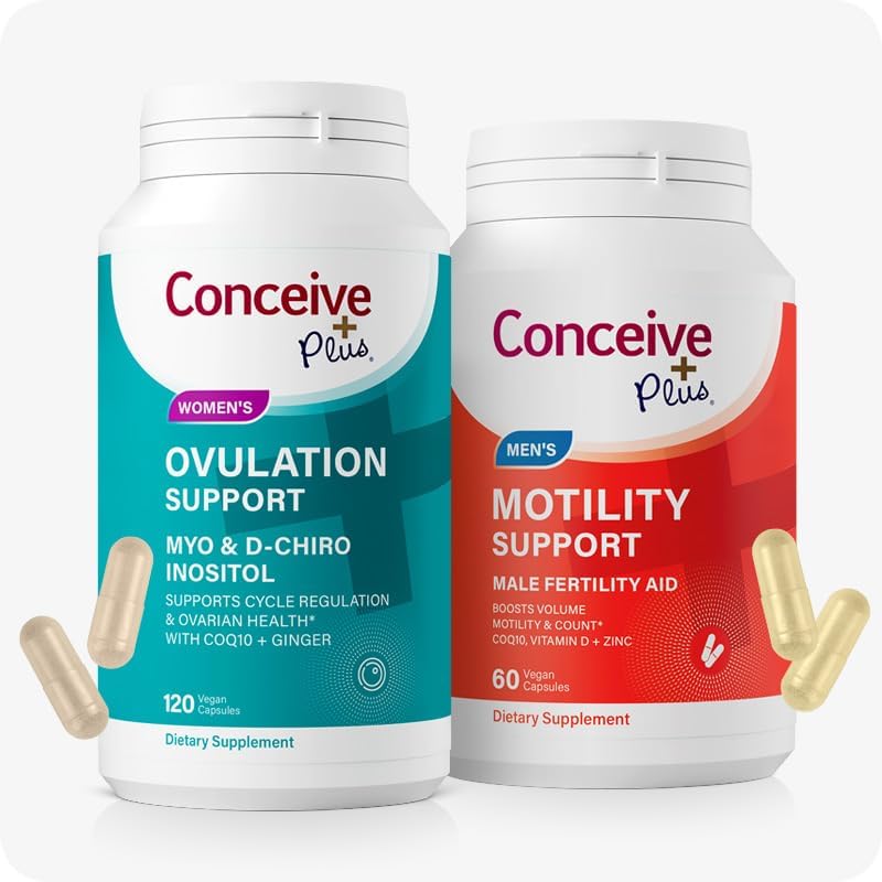 CONCEIVE PLUS Ovulation PCOS Support 120 caps + Motility Support 60 Capsules Bundle