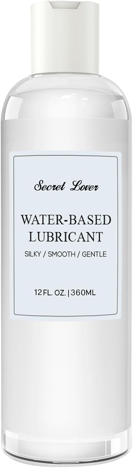 Secret Lover Water-Based Personal Lubricant, Portable Silky Smooth Long-Lasting Lube for Women, Men, and Couples, Natural Ingredients Non-Staining, 12 Fl Oz