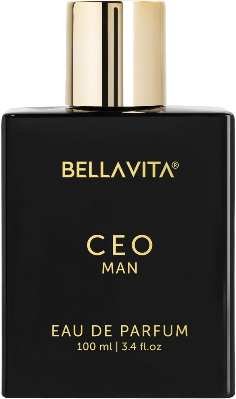 BellaVita Luxury CEO Man Perfume for Men (3.38 fl.oz) | Long-Lasting Men's Perfume with Lemon, Lavender, Tonka & Agarwood Fragrance for Man | CEO Parfum for Men | Vegan & Cruelty-Free Fragrance