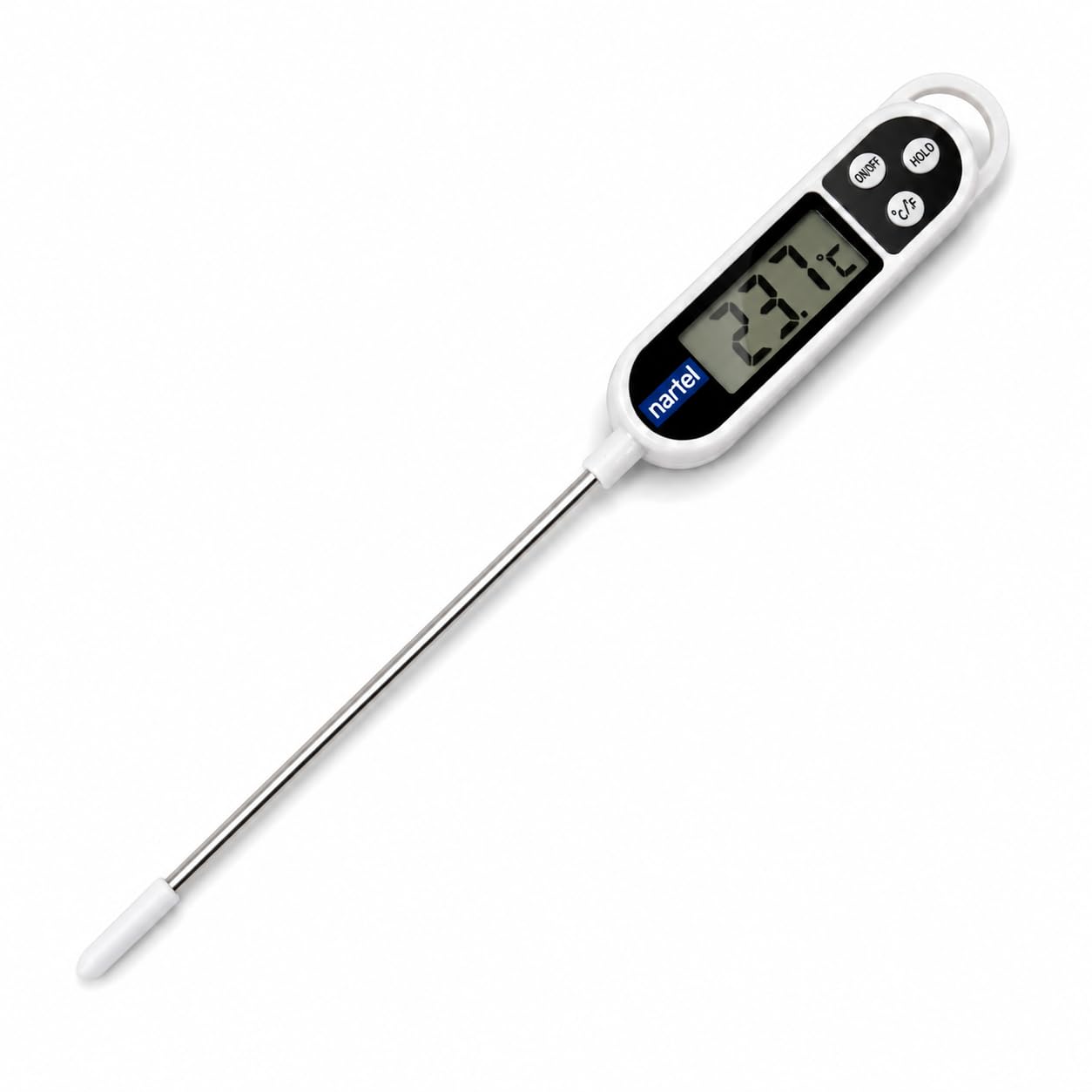 Cooking Thermometer, Digital Meat Food Thermometer Instant Read Long Probe Auto Off LCD Screen Kitchen Thermometers for BBQ, Meat, Sugar, Milk, Water, Jam, Grill (Battery Included)