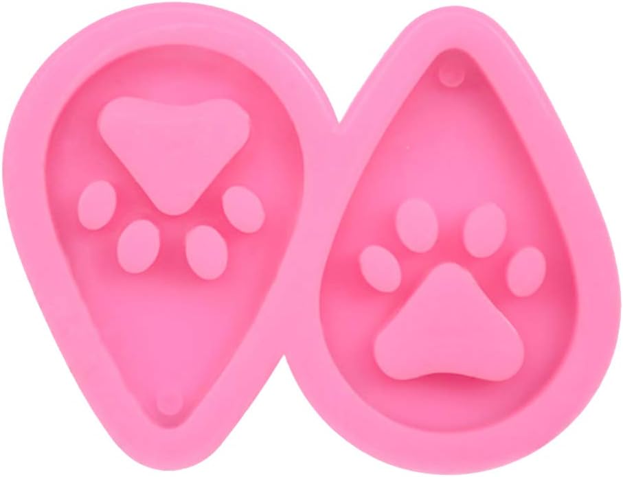 Jewelry Keychain Mold Dog Paw Earrings UV Epoxy Resin Mold Earrings Eardrop Danglers Silicone Resin Keychain