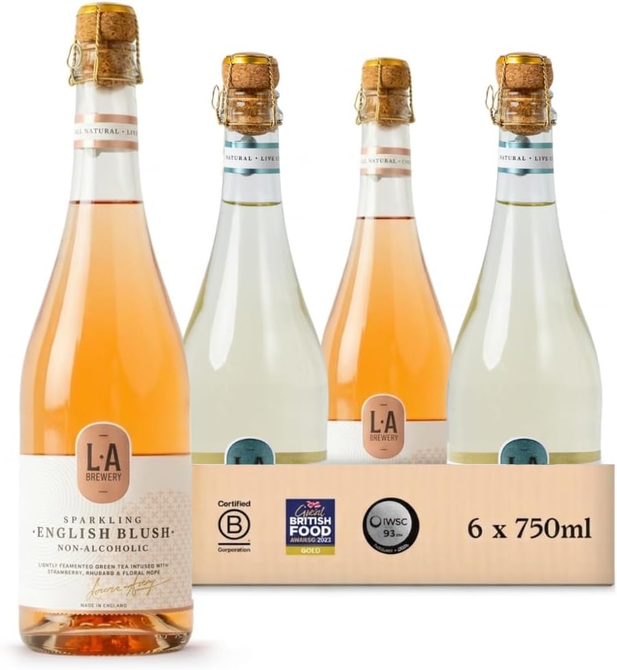 L.A Brewery Non Alcoholic Kombucha English Blush & White Rose 6x750ml