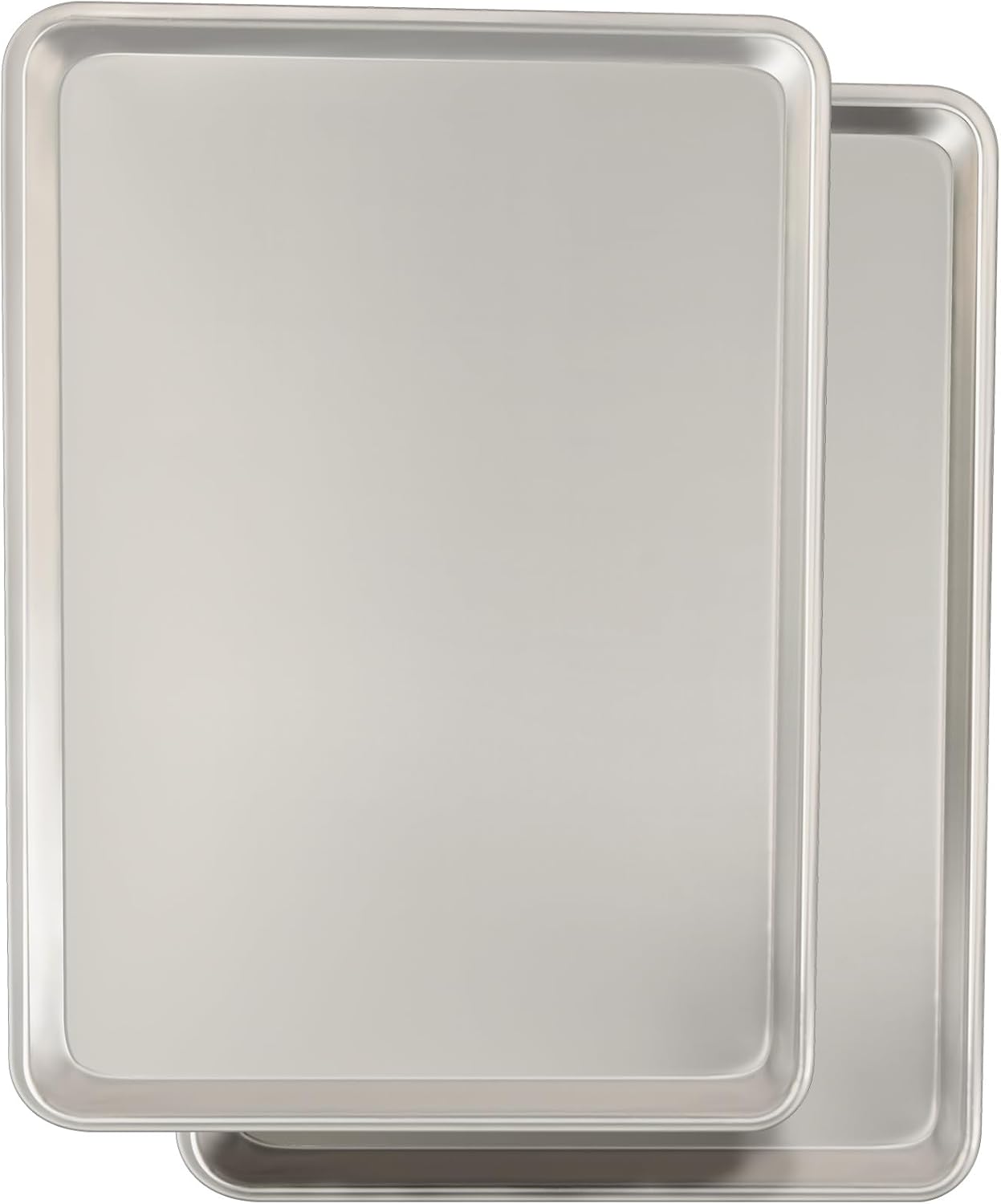 Commercial Quality Baking Sheet Pan Set, Natural Aluminum Cookie Sheet, Umite Chef Warp Resistant Nonstick Baker's Half Sheet Pan, Large Thick Cookie Tray Pans for Baking, Roasting(2 Pack, 18X13In)