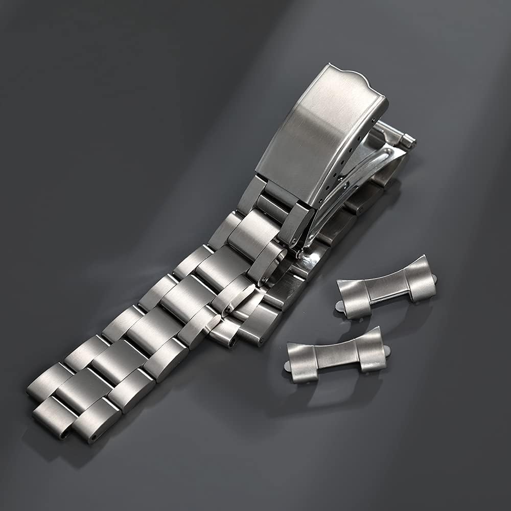 316L Stainless Steel Brushed 18mm 19mm20mm Curved End Oiyster Watch Band Bracelet Strap