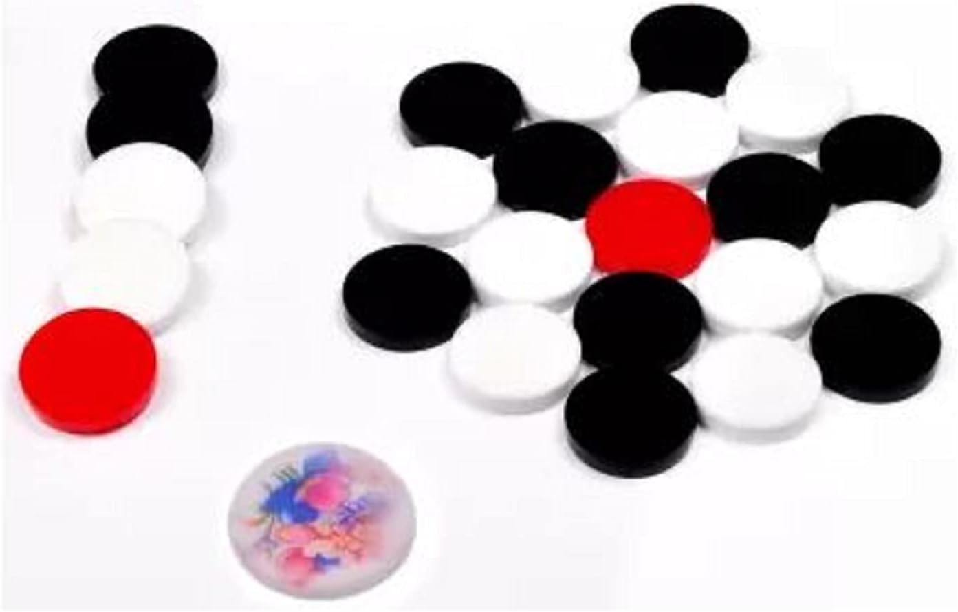Pam Herbals Professional Carrom Board Coins Set – 24 Acrylic Coins (6mm) with 2 Strikers, Smooth Play for Competitive Carrom Games