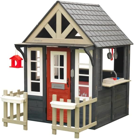 KidKraft Riverscape Wooden Outdoor Playhouse with Working Doorbell