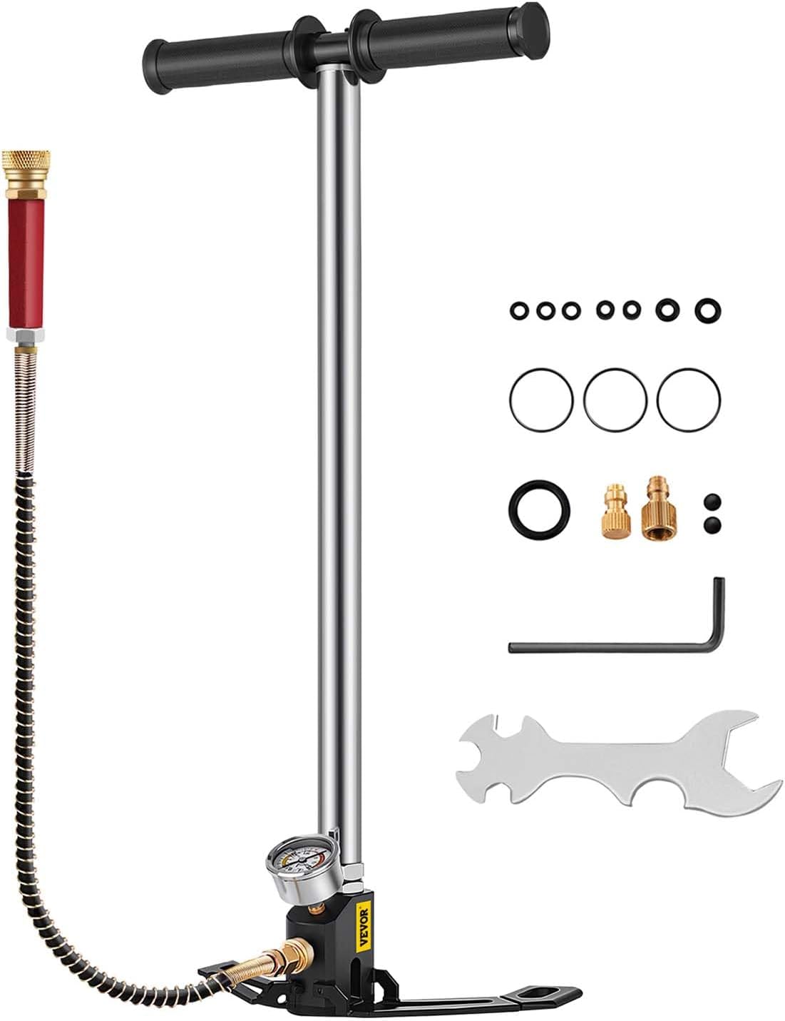 BestEquip Airgun PCP Pump 4500PSI High Pressure Hand Pump 3 Stage Pump Chamber PCP Air Pump