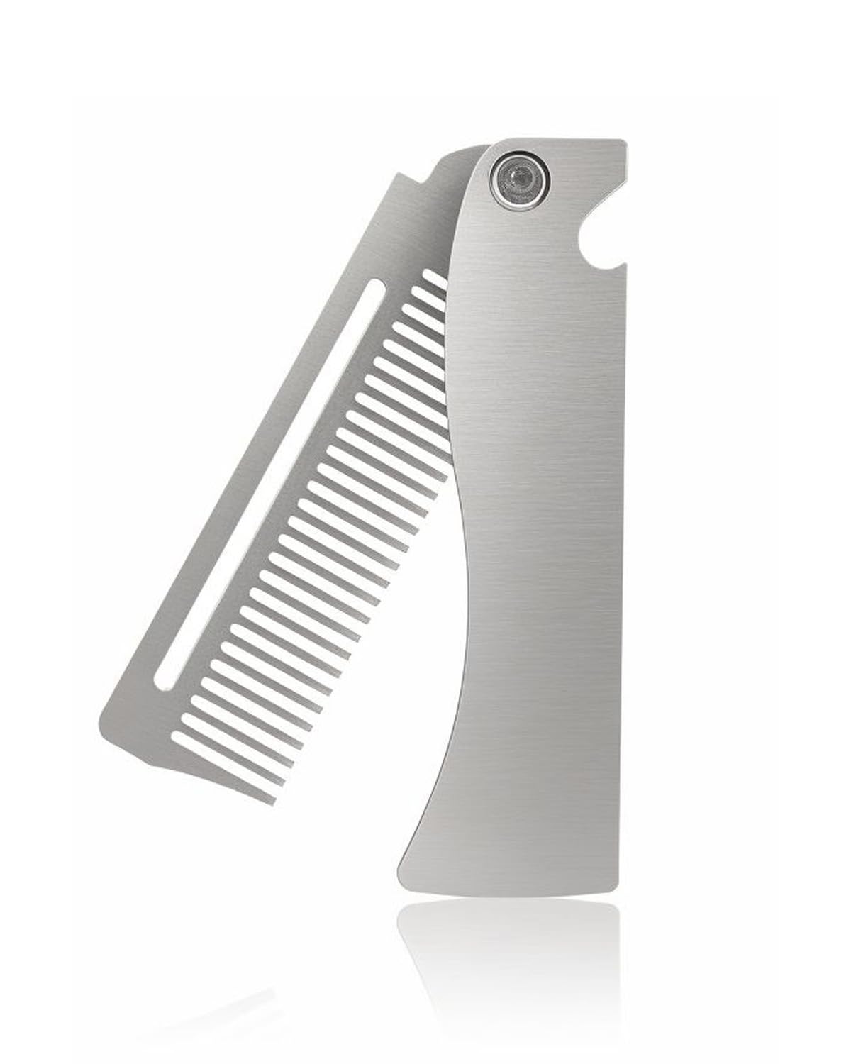 Metal Beard Comb for Men,Foldable Fine Tooth Pocket Mustache and Hair Comb for Styling & Moustache Care, Gift for Men Dad