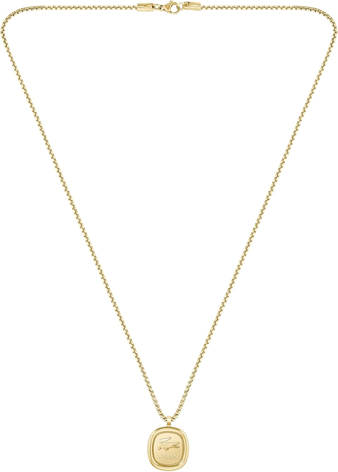 Lacoste Men's VIGOR Collection Pendant Necklace in Stainless Steel and Yellow Gold