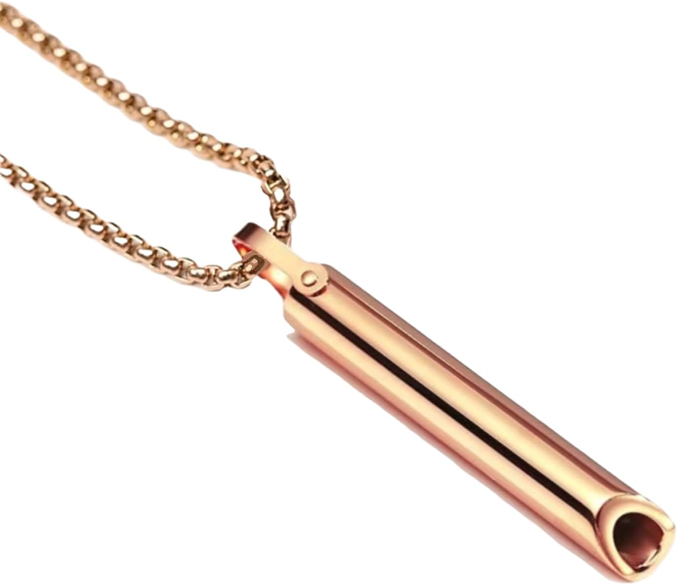 Breathing Necklace, Anxiety Relief Item for Mindfulness, Meditation, Yoga, Deep Breath, Smokeless Inhaler, Sleep Aid, Relax, Shift Focus, Calm Carry, Spiritual Gift for Women& Men(Rosegold)