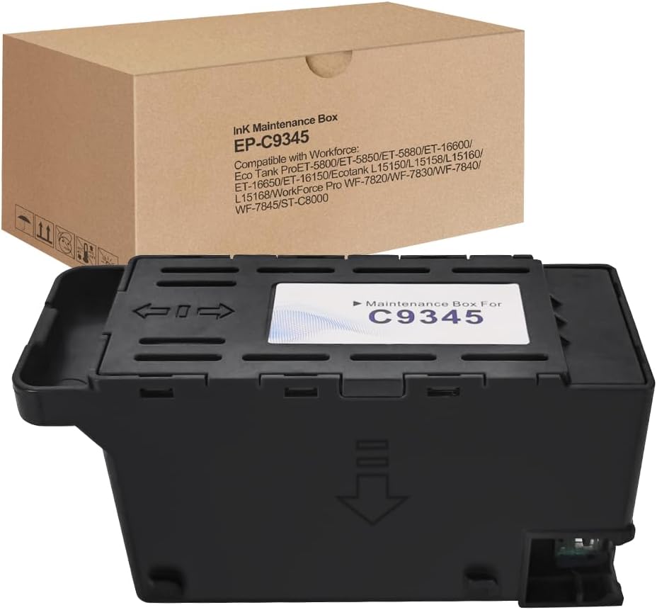 C9345 Ink Maintenance Box Compatible with Ecotank ET-8550 ET-5880 ET-5850 ET-5800 ET-16600 WF-7840 F-7820 WF-7310 ST-C8000 ST-C8090 Printers(C12C934591/PXMB9 Maintenance Box）