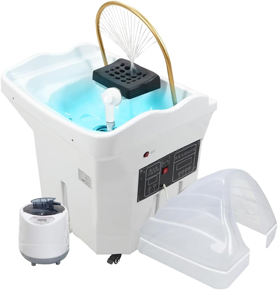 Head Spa Equipment, 60l Large Water Tank, Water Circulation Shampoo Basin, Massage Shampoo Bed,Fumigation&Light Therapy&Head Care Japanese Head Spa Portable Hair Washing Basin