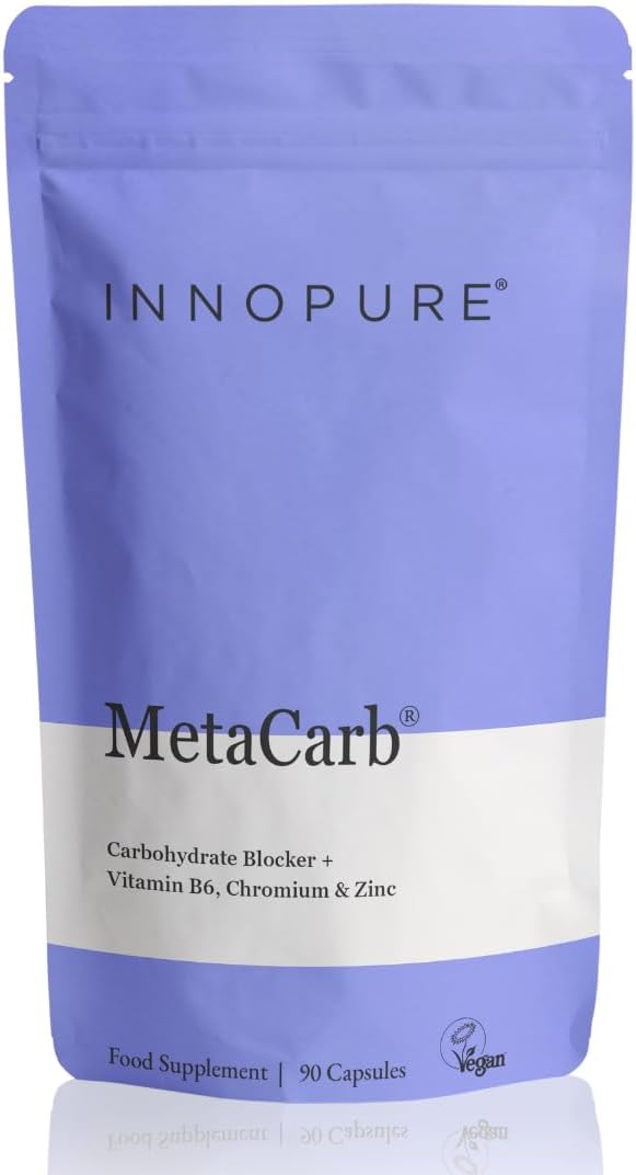 MetaCarb® Metabolic & Blood Sugar Balance Support – with White Kidney Bean, Chromium Picolinate, Zinc, Vitamin C & B6 – UK Made, 90 Vegan Capsules