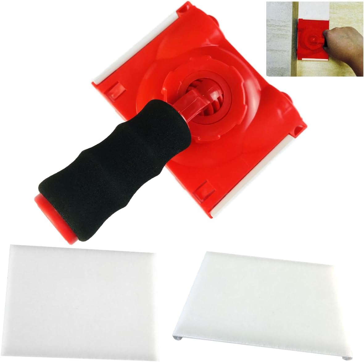 RSL43 Paint Edge Trimmer Plus Two Replace Pads | Corner Walls & Ceilings Pad Painter | Paint Pad Applicator | Edge Painting Tool with Painter's Pad Refills | Paint Edger for Wall Painting