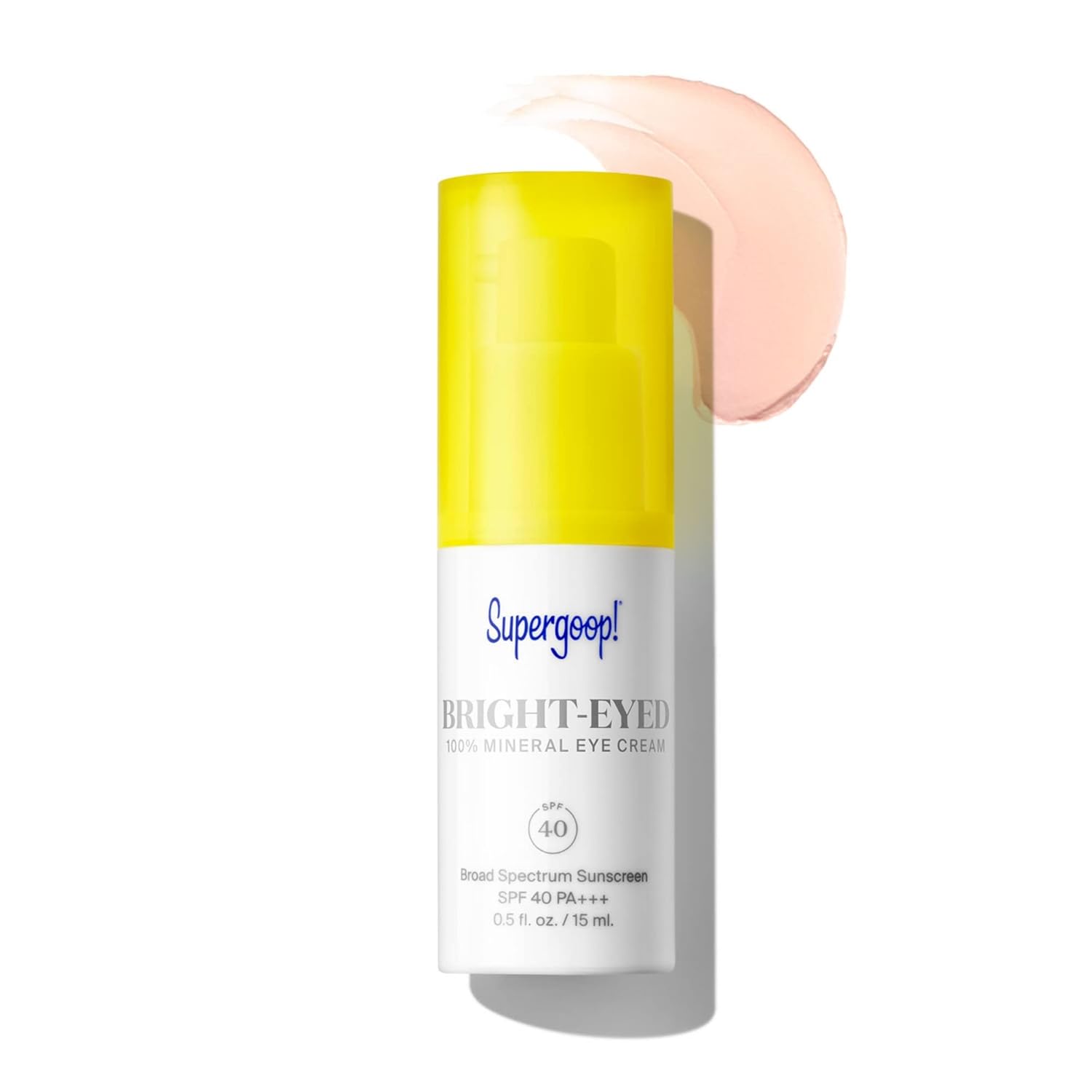 Supergoop! Bright-Eyed Mineral Eye Cream, 0.5 fl oz - SPF 40 PA+++ Hydrating & Illuminating Mineral Sunscreen - Under Eye Cream for Dark Circles & Puffiness - Revives Tired Eyes
