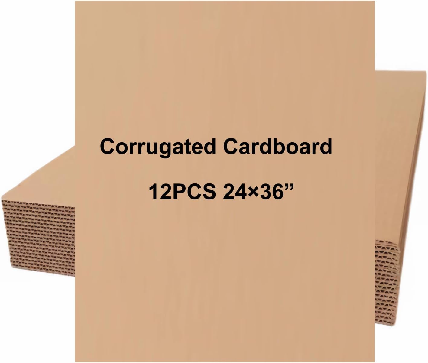 12PACK Corrugated Cardboard Sheets 24 x 36" Large Flat CardBoards Sheet Squares for Craft, Shipping,DIY Project,Painting