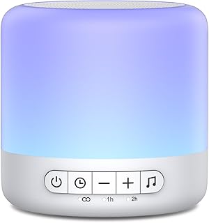 Easysleep White Noise Sound Machine with 30 Soothing Sounds 12 Night Light 32 Volume 3 Timers Portable Sleep Aid Machine for Office Noise Canceling Nursery Travel Lullaby & Rain Sound for Baby, Adults