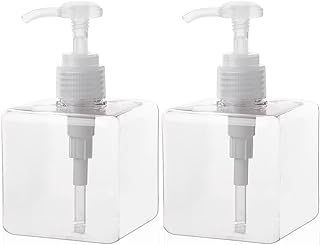 Pump Bottle, Refillable Plastic Empty Lotion Soap Dispenser Liquid Container for Bathroom Shampoo and Body Wash, 8.5oz/250ml Clear 2 Pack