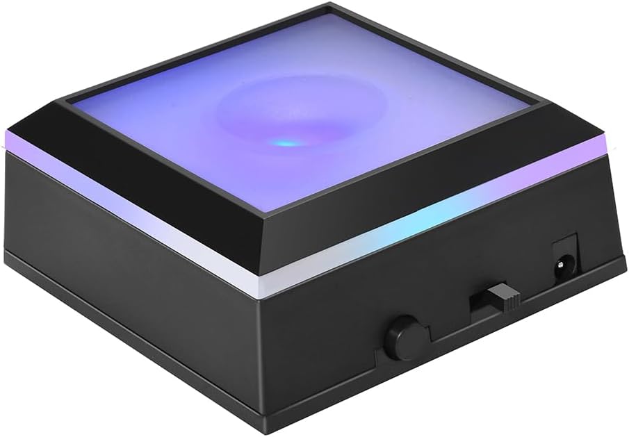 IFOLAINA LED Light Base Multicolor Show Stand Square Display Plate 9 Lighting Mode Color Change for 3D Crystal Art and Glass Ball Resin Figurine