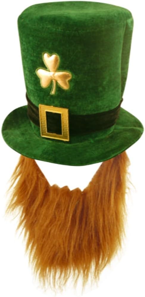 HENBRANDT Shamrock Velv Hat With Beard, Green, One Size