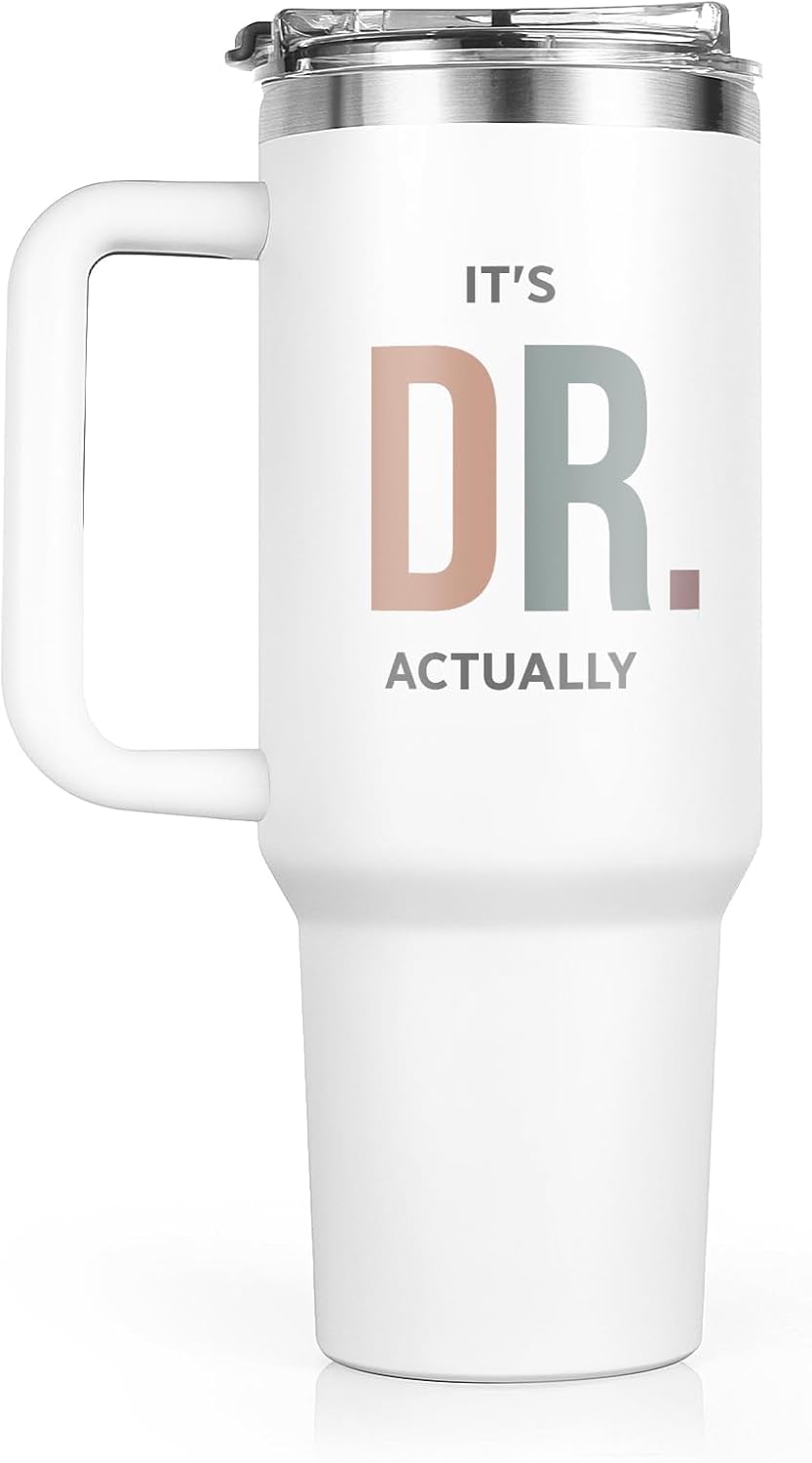 PhD Graduation Gifts, It's Dr Actually Tumbler 40oz, Doctor Phd Doctorate Gifts for Women Men Doctoral Graduates, Doctorate Doctor Graduation Gift
