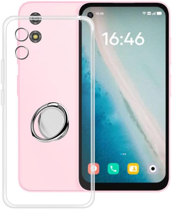 Phone Case for Xiaomi Qin 3 Ultra Case (5.02 Inch), with 360 Degree Rotation Finger Ring Kickstand, Slim Clear Soft Silicone Shockproof X Anti-Scratch Cover for Xiaomi Qin 3 Ultra