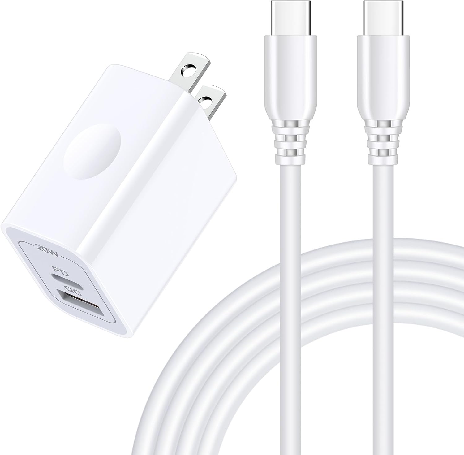 USB C Fast Charger Super Fast Charging Cable for Samsung Galaxy A56 A16 5G A35 A15 A25 S25 Ultra Plus S24 FE A55 A14, 20W Dual USB A & C Samsung Charging Block Android Phone 60W 6FT Type C to C Cord