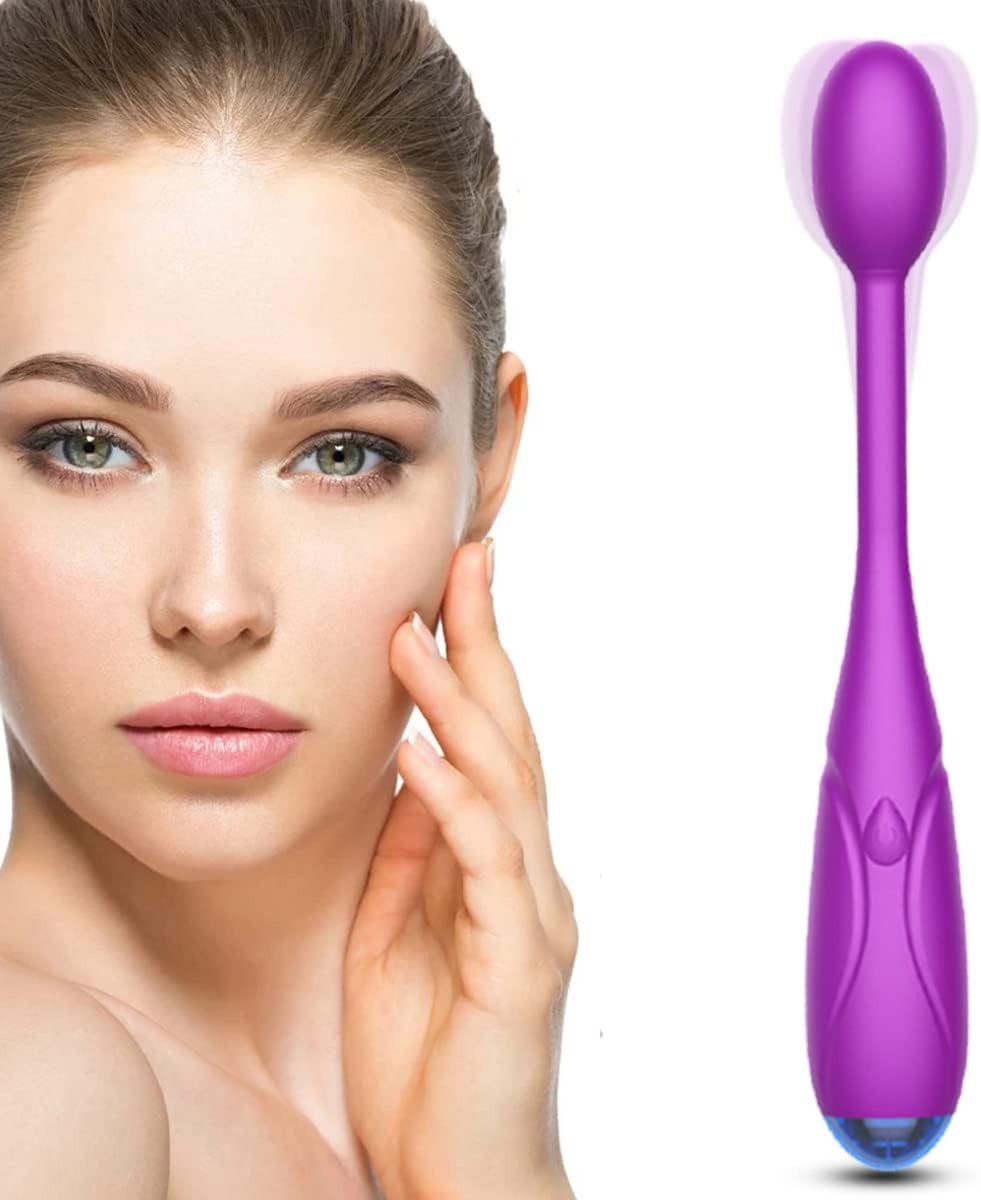 Personal Eye Massager with Body Massage Balls, Handheld face Wand Vibrating for Relieving Eyes Dark Circles,Puffiness,Fatigue -Purple