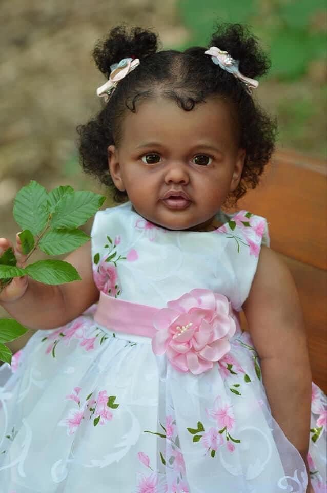 Reborn Todder Dolls Girl 28inch Realistic Look Black Reborn Baby African American Weighted Silicone Babies Lifelike Doll Toys for Children Age3+