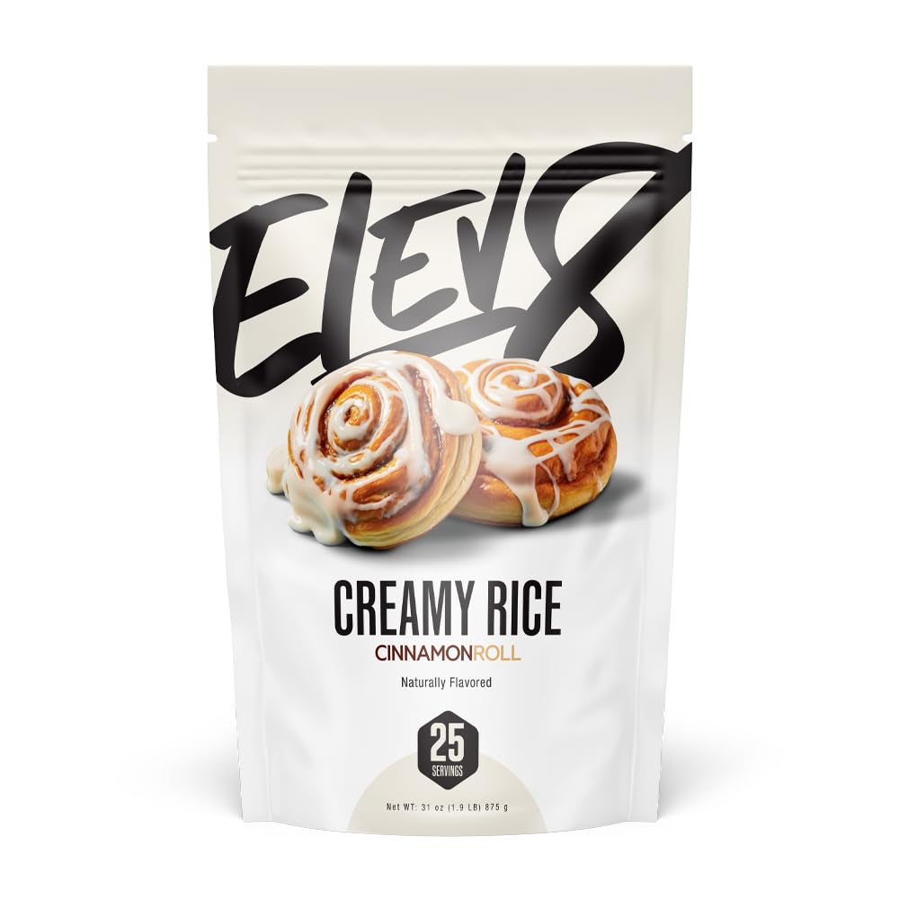 Elev8 Creamy Rice – Cinnamon Roll Flavor – Cream of Rice Hot Cereal – 25 Servings – Sugar-Free, Gluten-Free – Easy-to-Digest Carbs for Pre & Post Workout Nutrition – Just Add Water