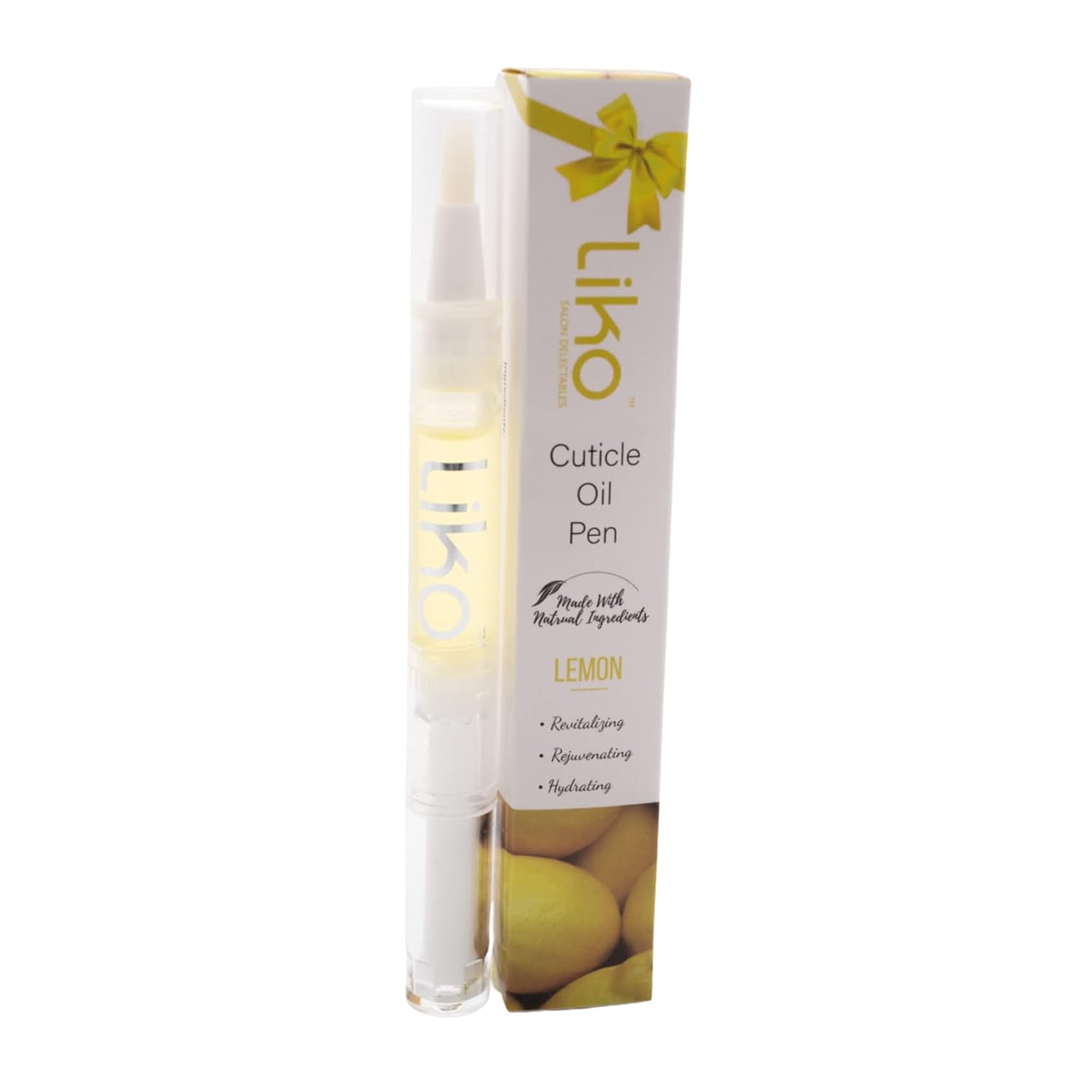 LIKO Cuticle Oil Pen - Nail Cuticle Protector - Professional Manicure & Pedicure Set Accessory - Acrylic Nail Art Accessory - Cuticle & Nail Strengthener - Cuticle Softener for at Home Nail Care Kit - Contains Vitamin E, Available in 6 Fragrances (Lemon)