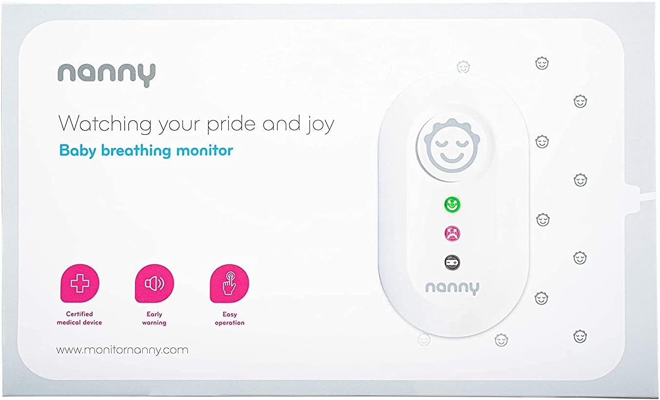 Nanny BM02 Medically Certified Baby Breathing Monitor - Advanced Sensor Mat Tracks Baby’s Breathing - Instantly Alert Irregularities. Used in Homes Hospitals & Neonatal Units