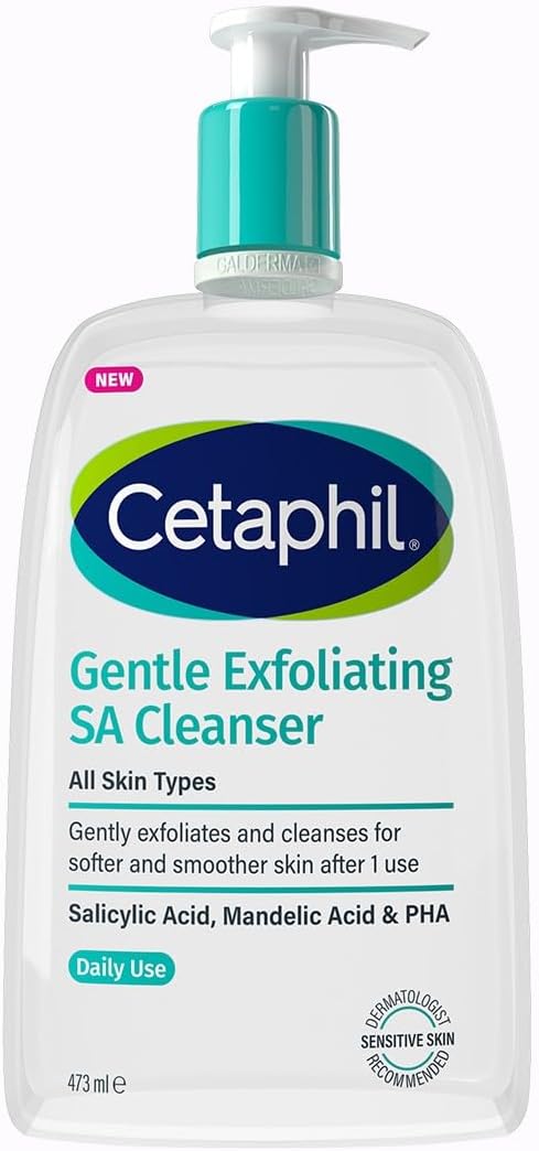Cetaphil Gentle Exfoliating Salicylic Acid Cleanser, SA Face Wash & Body Wash for Dry, Rough & Bumpy Skin 473ml
