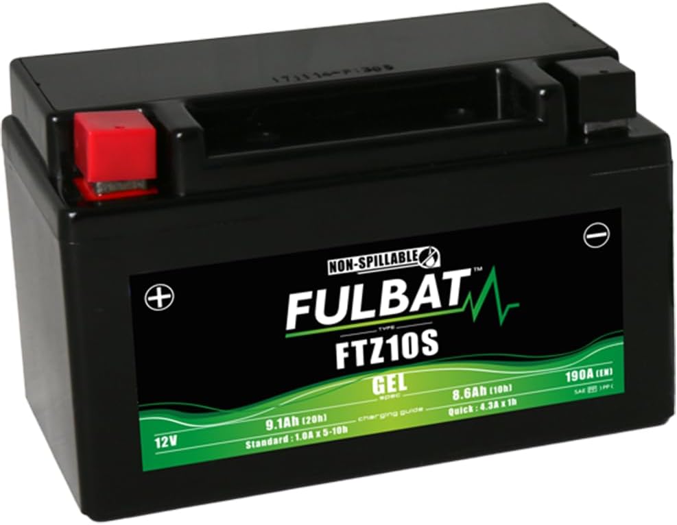fubat motorcycle battery full gel FTZ10S / YTZ10S 12 V 9.1 Ah 190 A