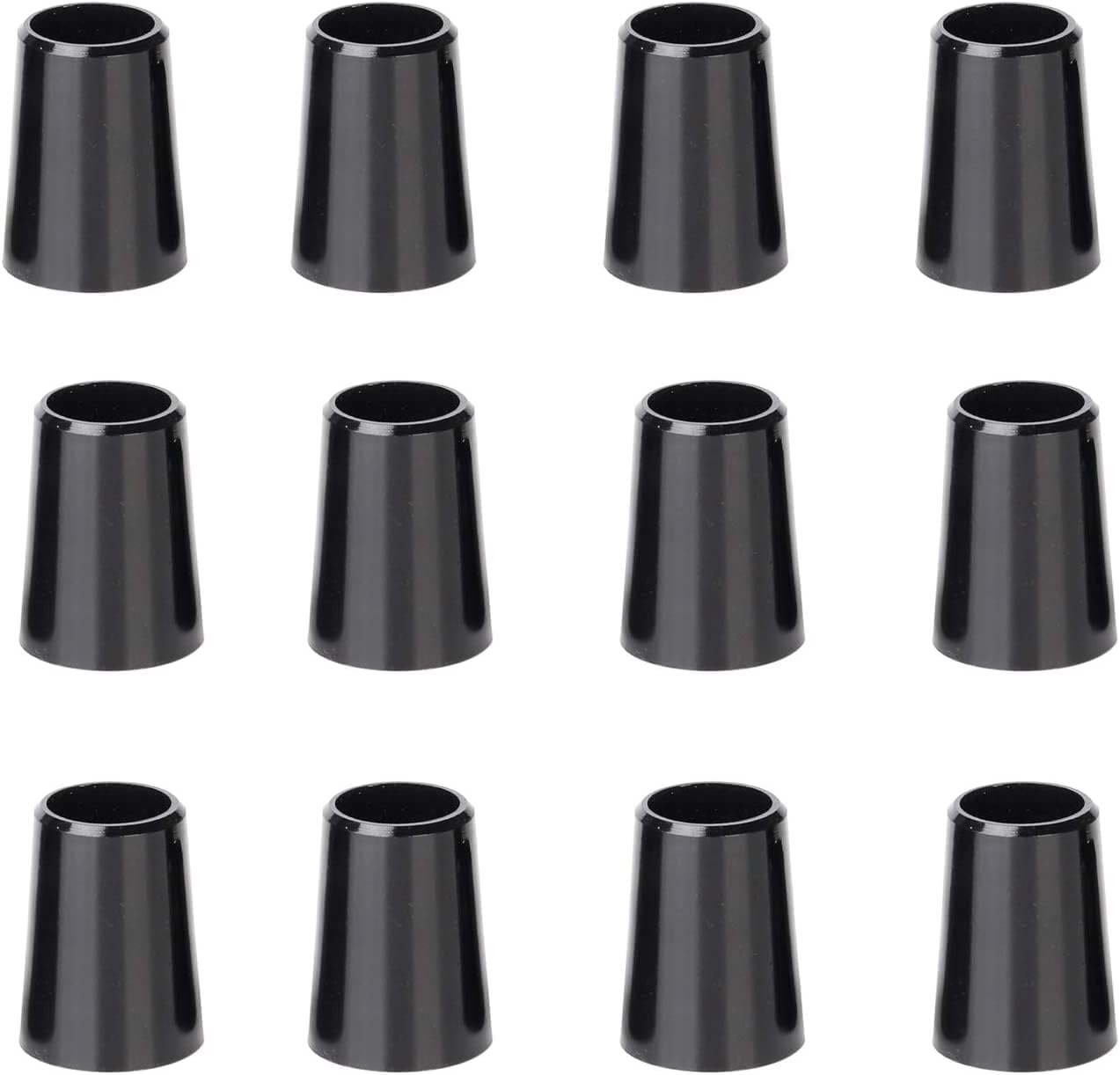 SummerHouse 12 Pieces Solid Black Flat Golf Iron Ferrules for Tapered 0.355 Shaft and 0.370 Shaft 0.500/0.750/1.000 Height Optiona