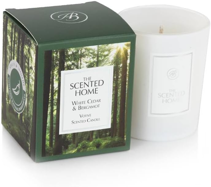 ASHLEIGH & BURWOOD White Cedar & Bergamot Scented Jar Candle up to 14 Hours for The Miniature Votive