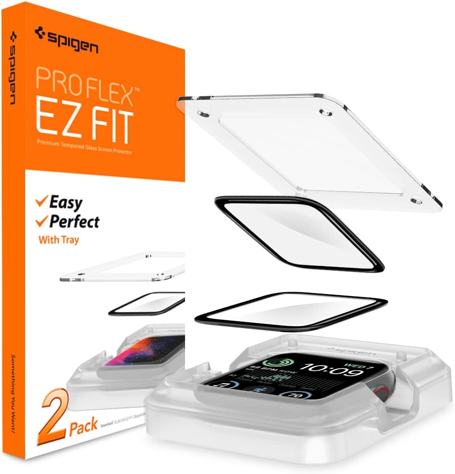 Spigen ProFlex EZ FIT Screen Protector Designed for Apple Watch SE 2/6 / SE / 5/4 (44mm) - 2 Pack