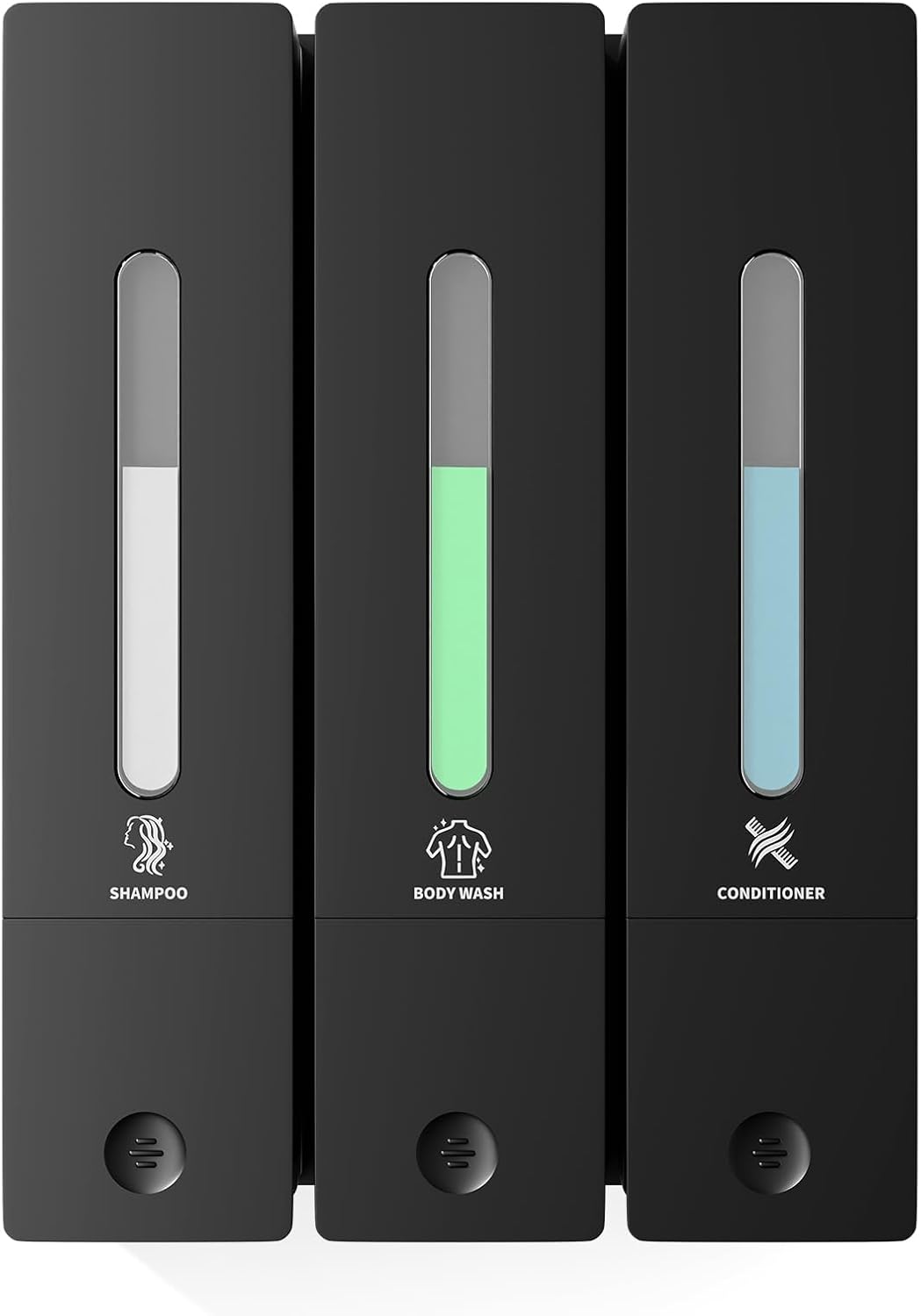 Shampoo and Conditioner Dispenser - Wall-Mounted 3-Chamber Shower Soap Dispenser, No-Drill, 1200ML Capacity, for Bathroom & Hotel