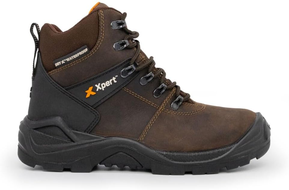 Xpert - Typhoon S3 Safety Boots. Lace Up Steel Toe Cap Shoes, Comfortable And Waterproof Work Boots For Men. S3 Rating With Midsole Design For Safety and Ankle Support