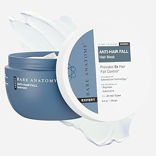 Bare Anatomy Anti-Hair Fall Mask | Provides 5X Hair Fall Control | For Hair Fall | Suitable For All Hair Types | Enriched with Adenosine and Peptides | 8.8 Floz