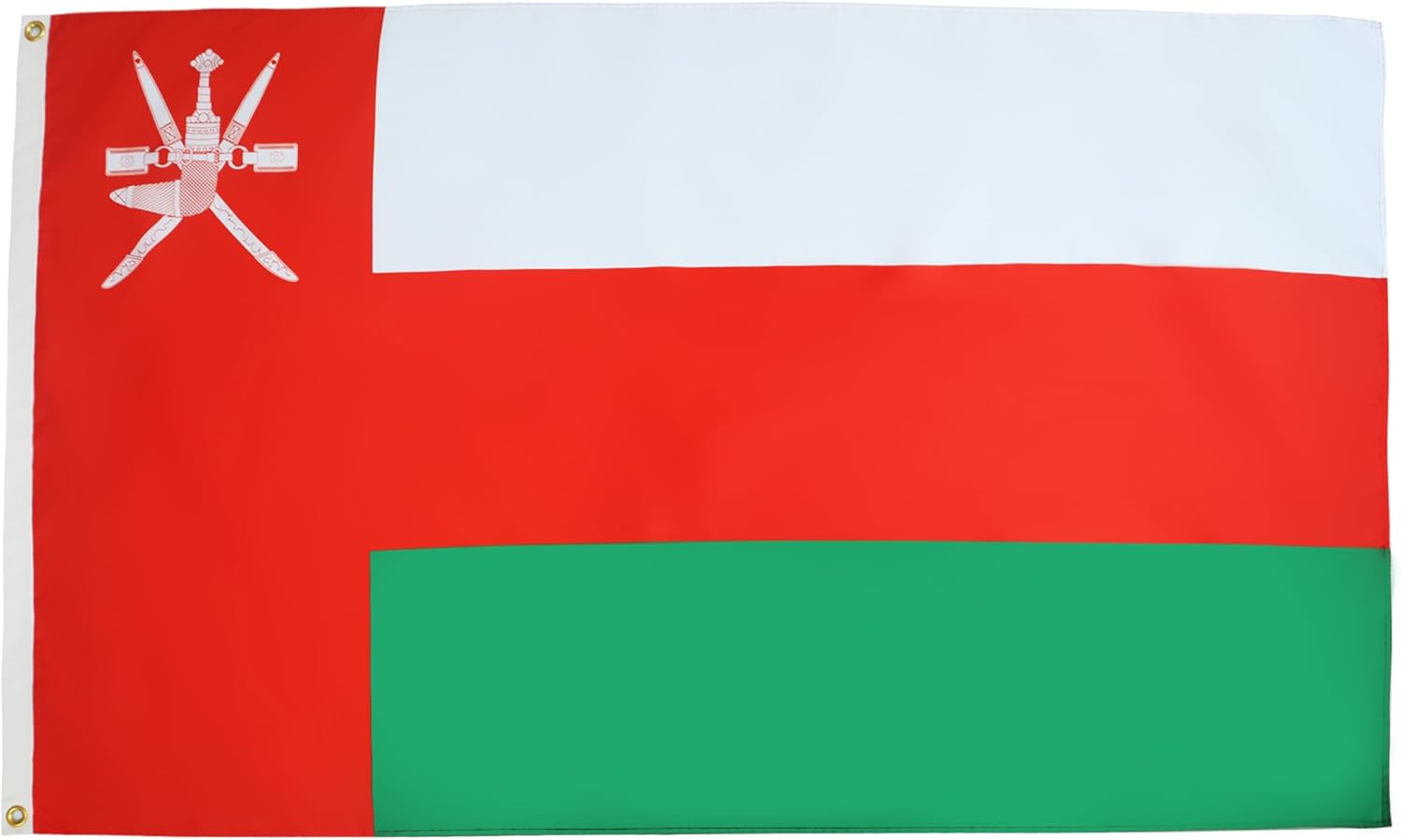 AZ FLAG - Oman Flag - 3x5 Ft - 100D Polyester Omani Banner with Two Metal Grommets - Fade Resistant - Vivid Colors - 3' x 5' Feet - 150x90 Cm
