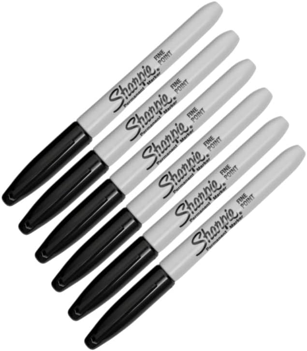 6 x Sharpie Permanent Marker Fine Point Black - NEW